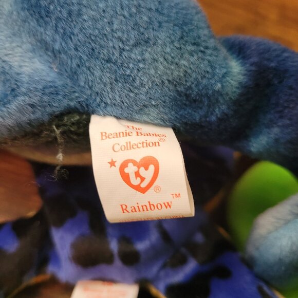 Ty Beanie Babies Rainbow Smoochy Frog Scaley The Lizard PVC Pellets Vintage NWT - Picture 8 of 10